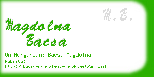 magdolna bacsa business card